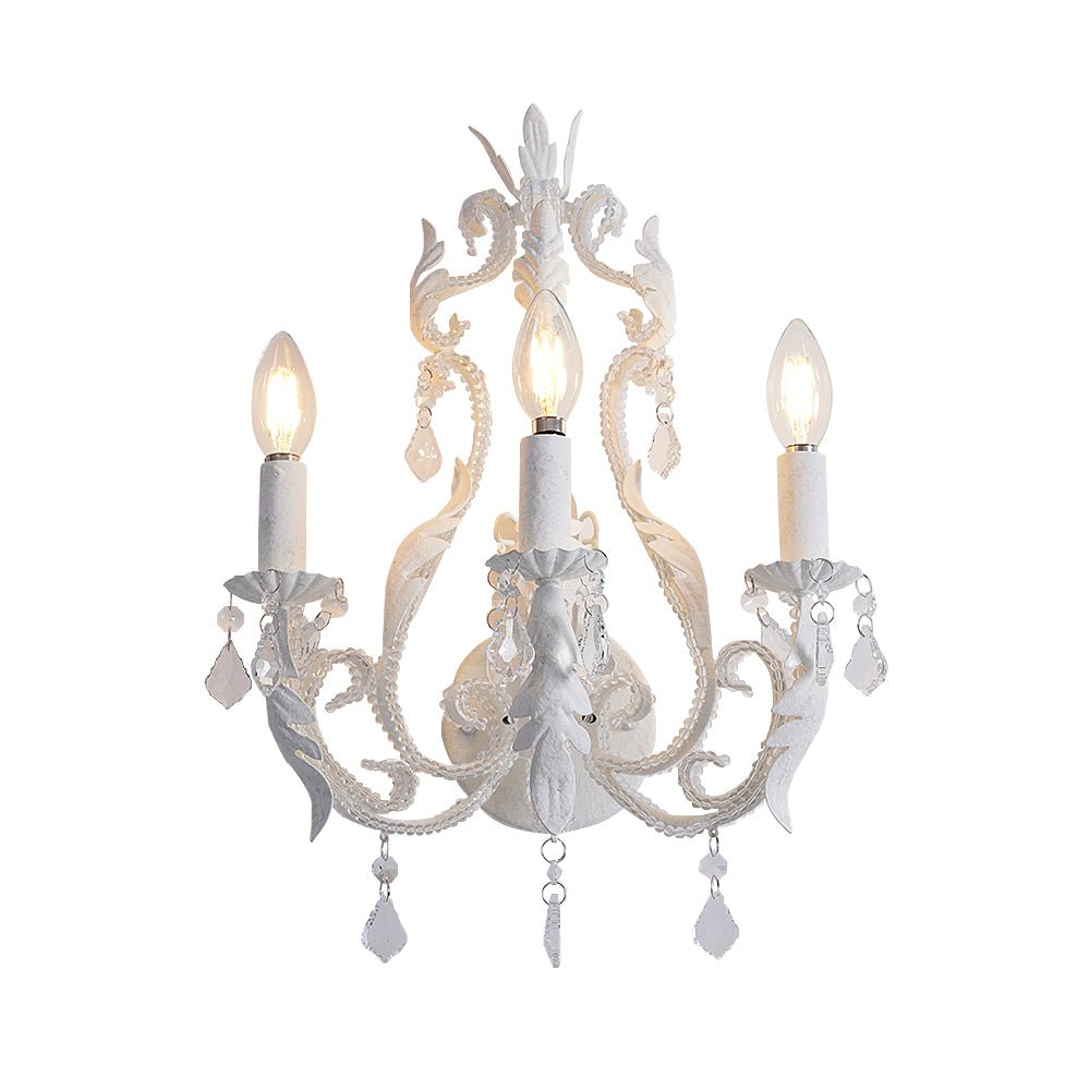 Xeldes Traditional Candle Holder Crystal Wall Lamp-Neutral Decor
