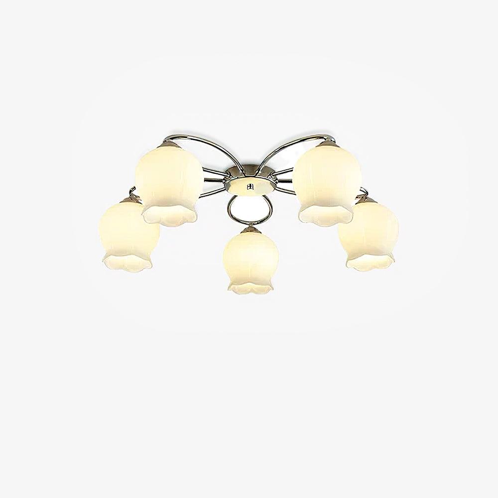 Oldore Premium Elegance Floral Glass Ceiling Lamp-Neutral Decor