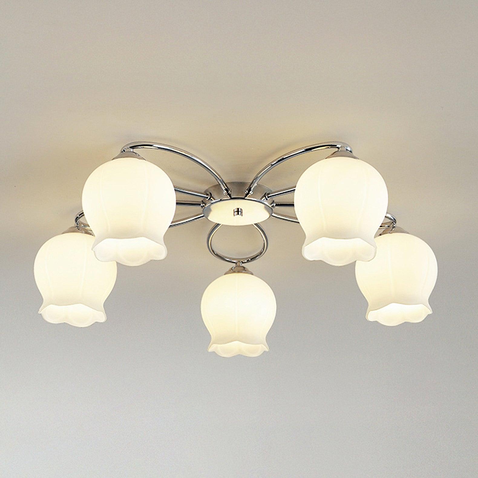 Oldore Premium Elegance Floral Glass Ceiling Lamp-Neutral Decor