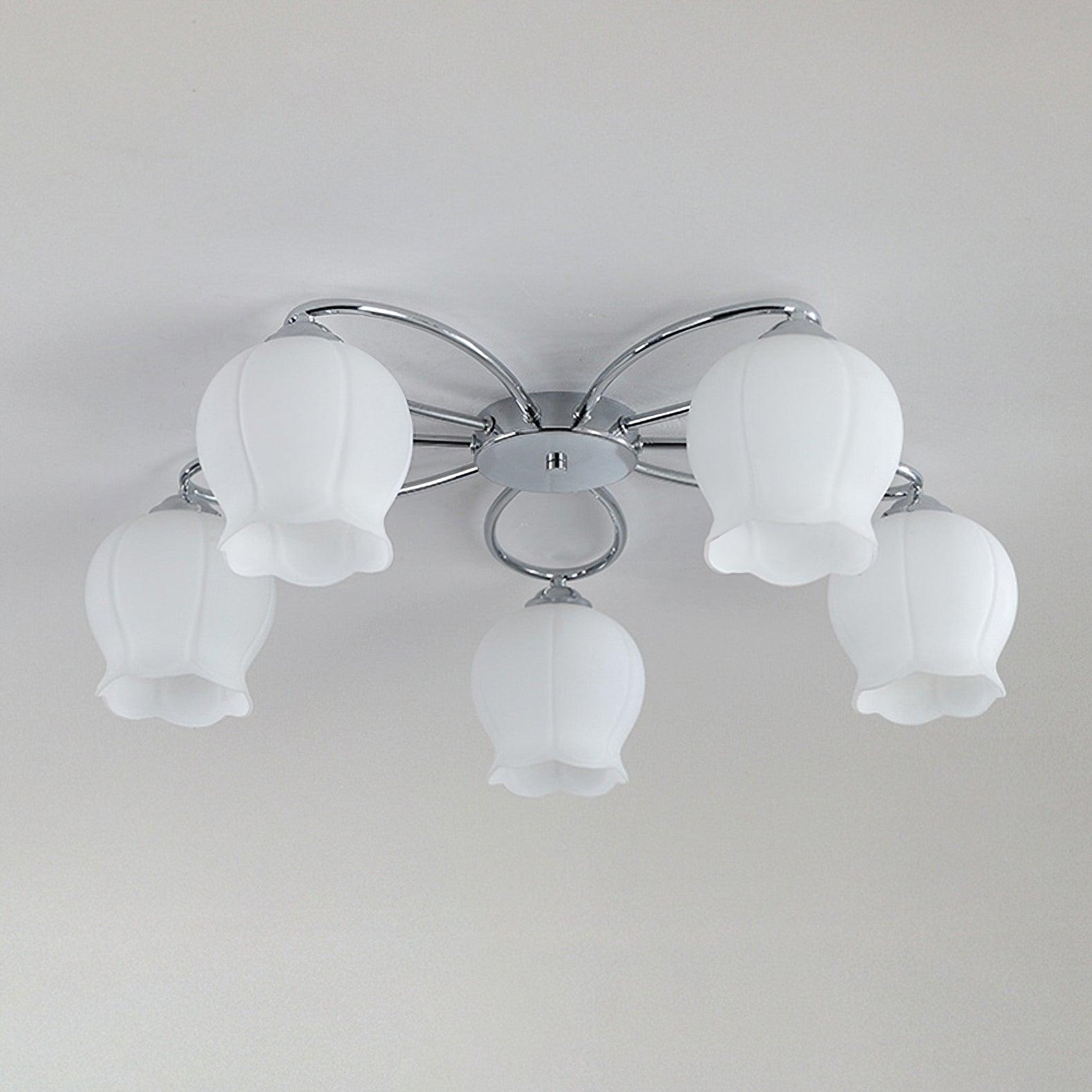 Oldore Premium Elegance Floral Glass Ceiling Lamp-Neutral Decor