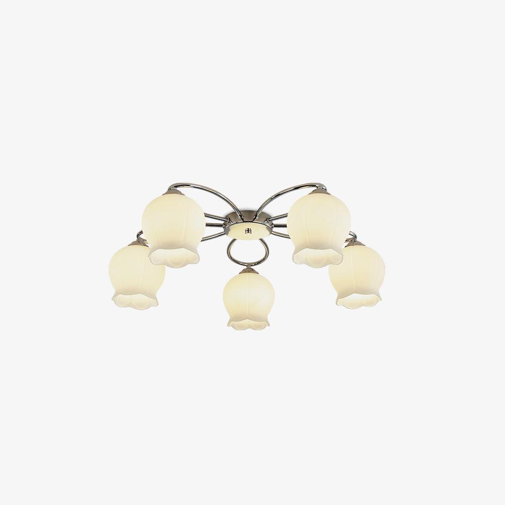 Oldore Premium Elegance Floral Glass Ceiling Lamp-Neutral Decor