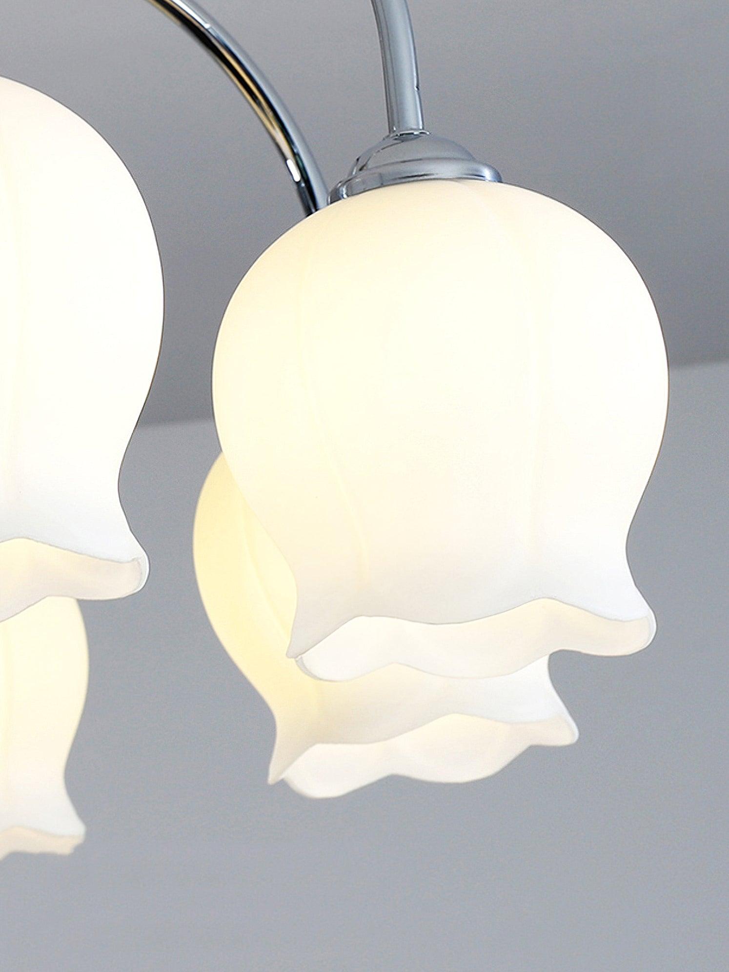 Oldore Premium Elegance Floral Glass Ceiling Lamp-Neutral Decor