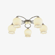 Oldore Premium Elegance Floral Glass Ceiling Lamp-Neutral Decor