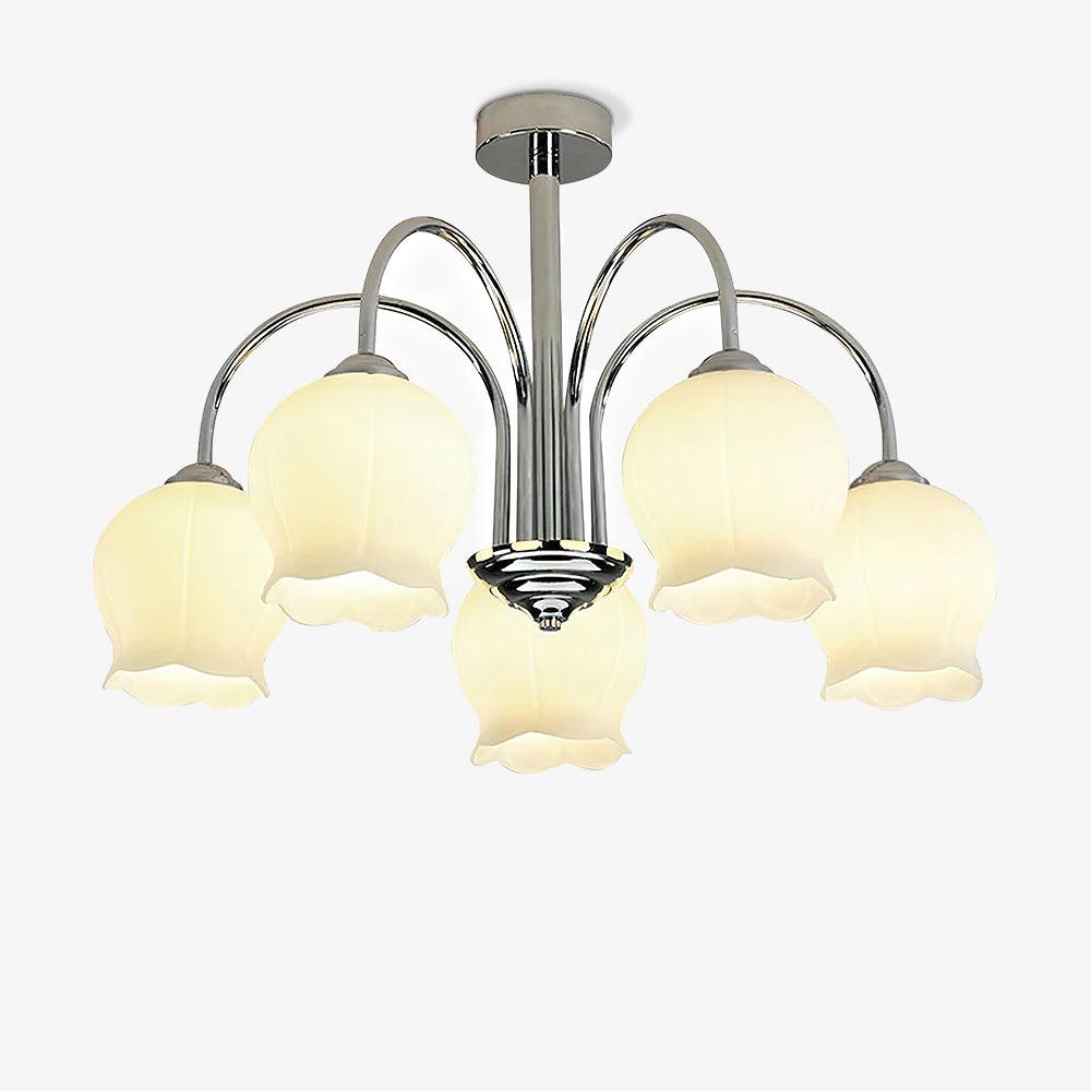 Aurora Chandelier Floral Glass-Neutral Decor