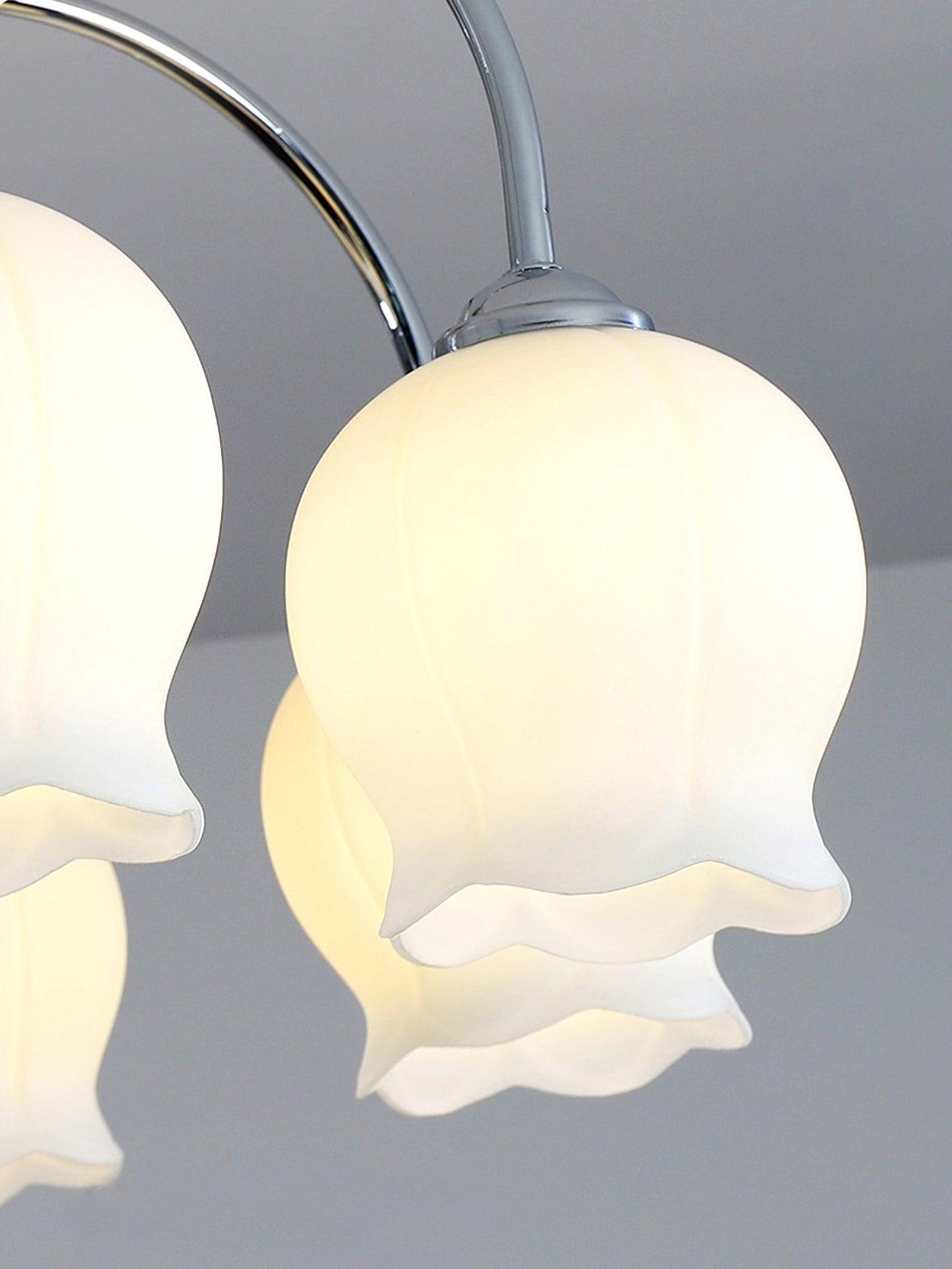 Aurora Chandelier Floral Glass-Neutral Decor