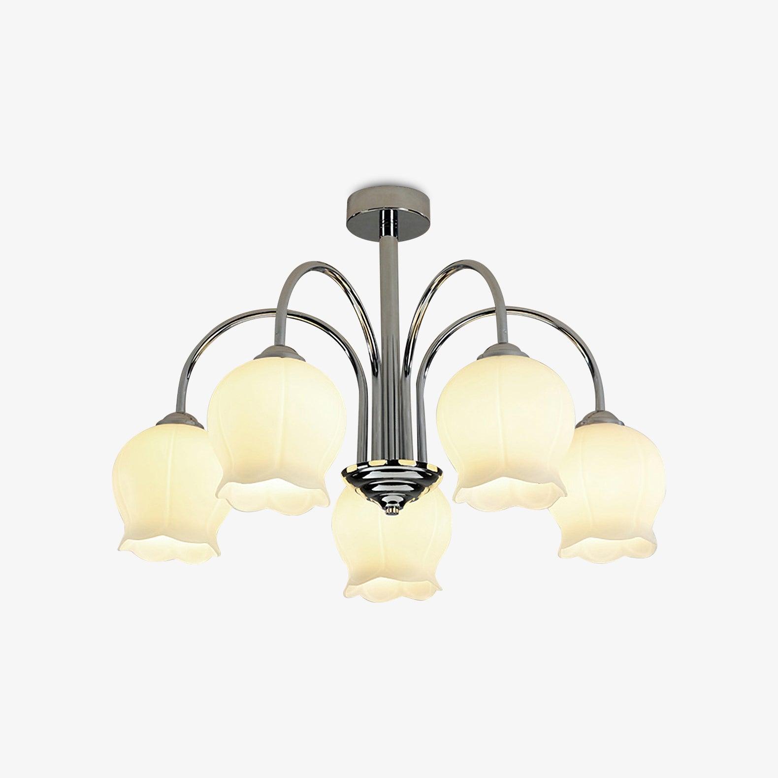 Aurora Chandelier Floral Glass-Neutral Decor
