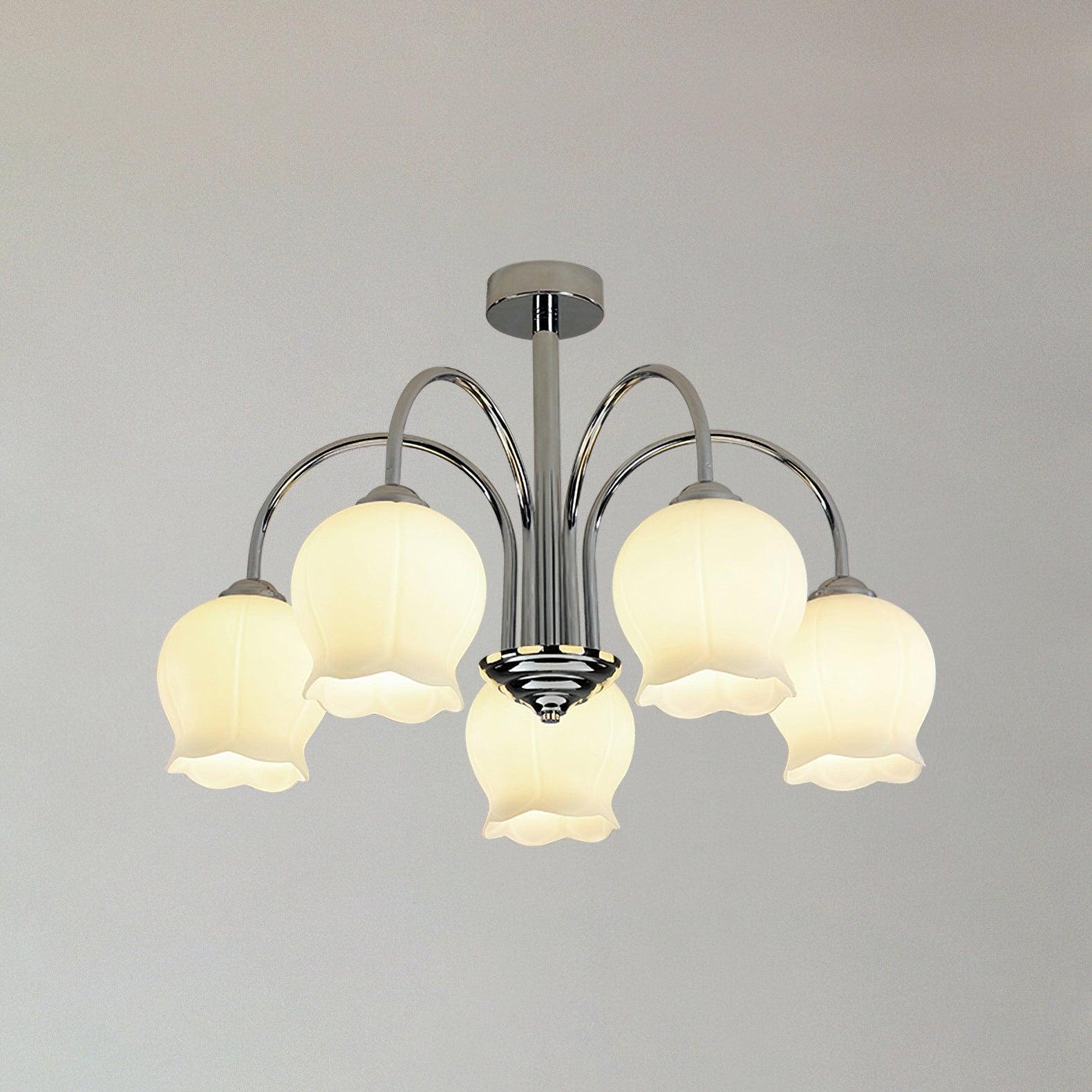 Aurora Chandelier Floral Glass-Neutral Decor
