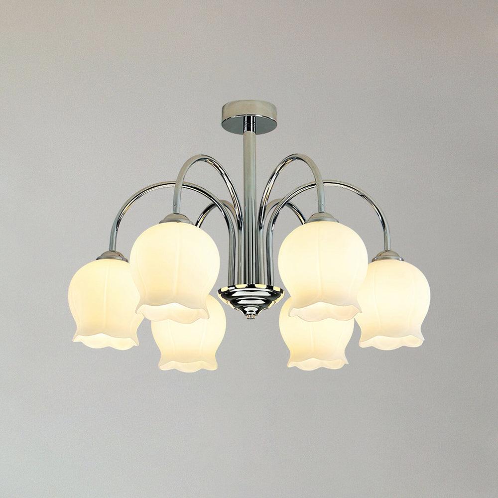 Aurora Chandelier Floral Glass-Neutral Decor