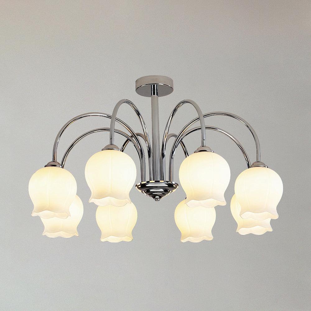 Aurora Chandelier Floral Glass-Neutral Decor