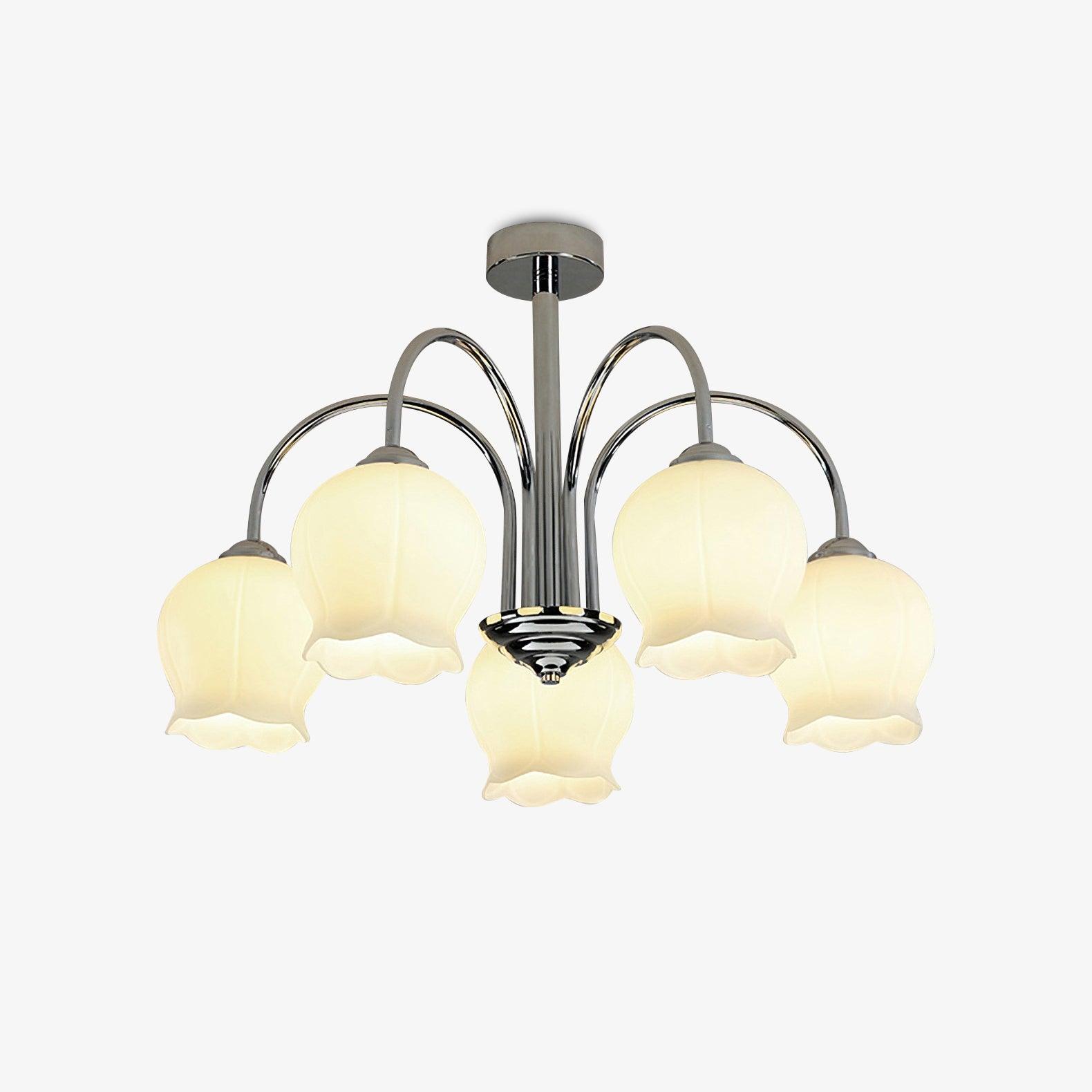 Aurora Chandelier Floral Glass-Neutral Decor