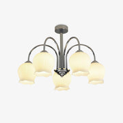 Aurora Chandelier Floral Glass-Neutral Decor