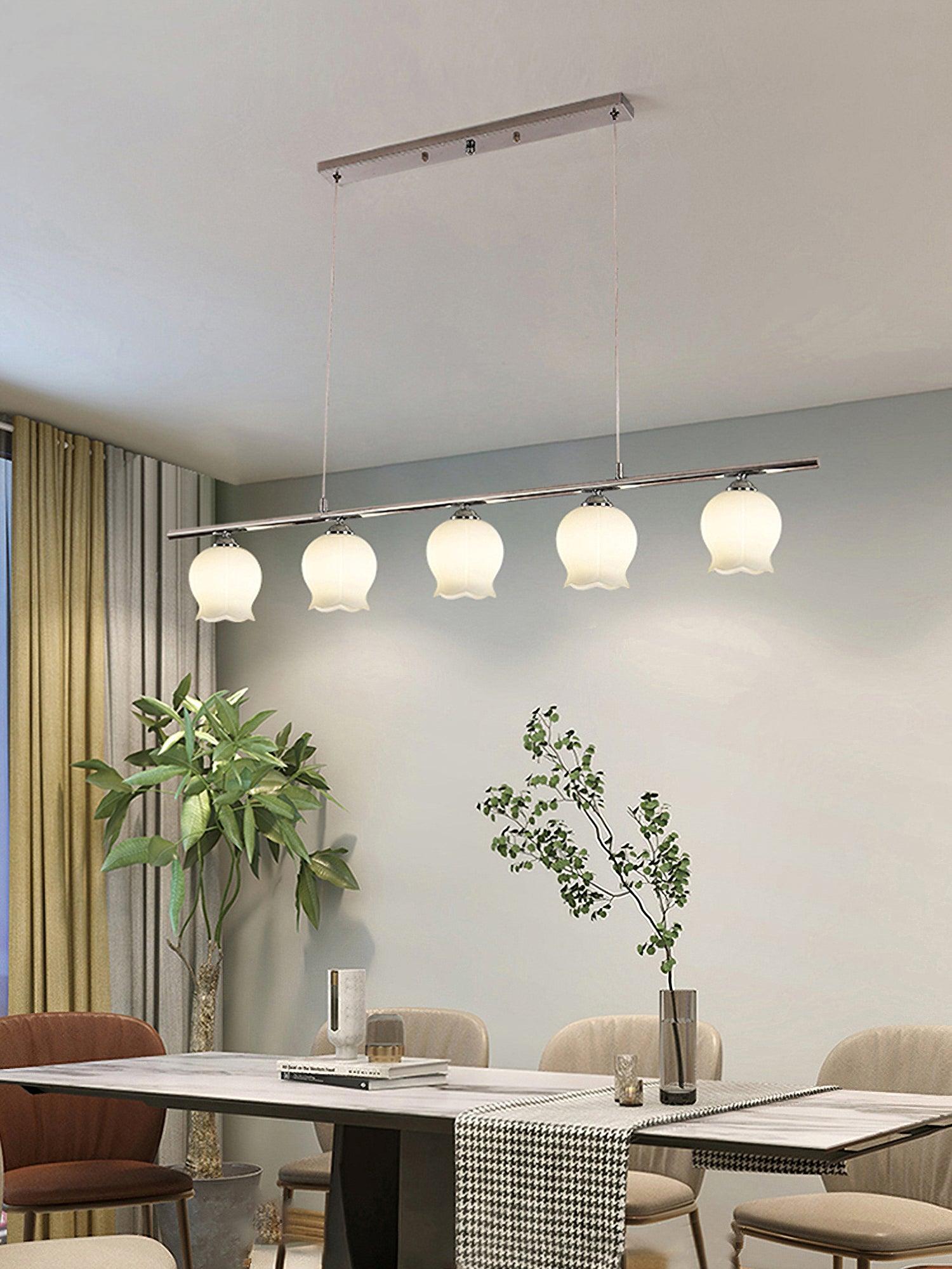 Evenara Modern Minimalist Floral Glass Pendant Lamp-Neutral Decor