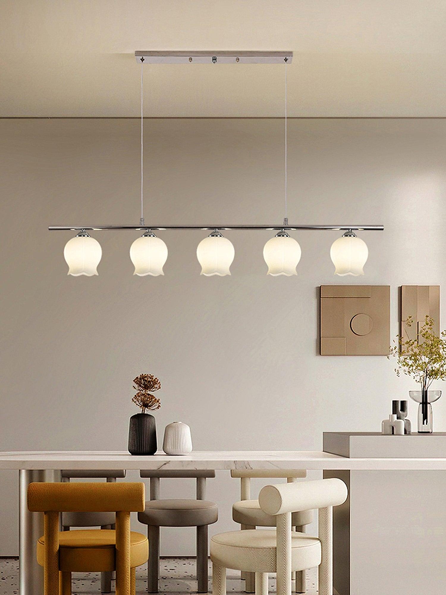 Evenara Modern Minimalist Floral Glass Pendant Lamp-Neutral Decor