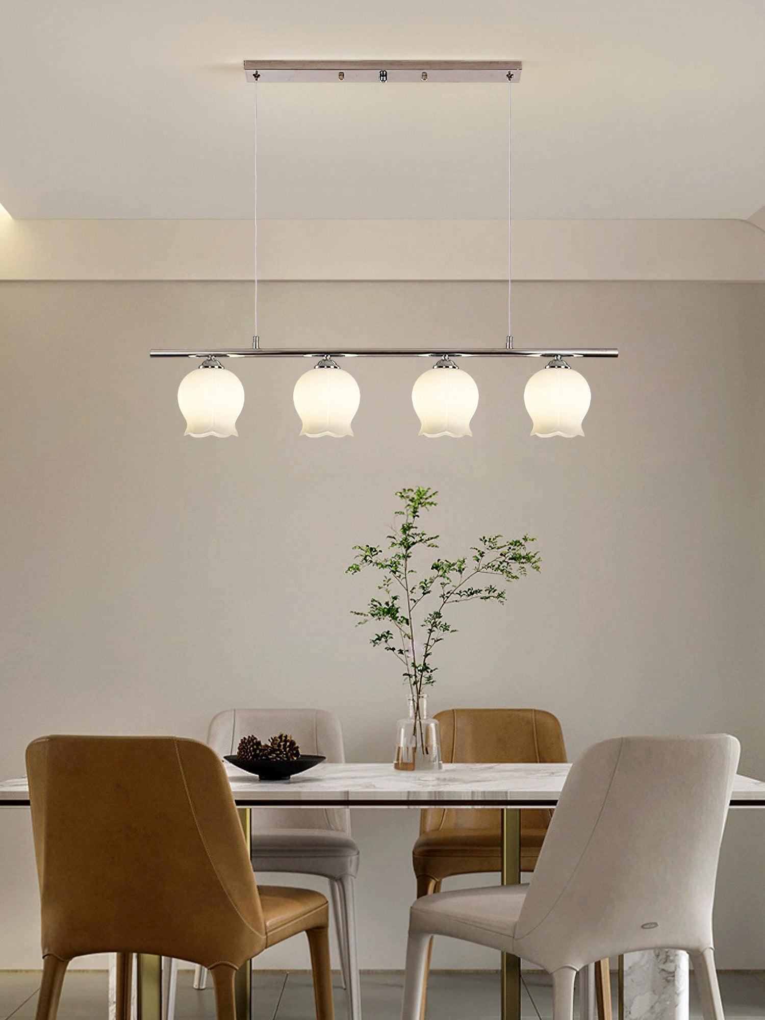 Evenara Modern Minimalist Floral Glass Pendant Lamp-Neutral Decor
