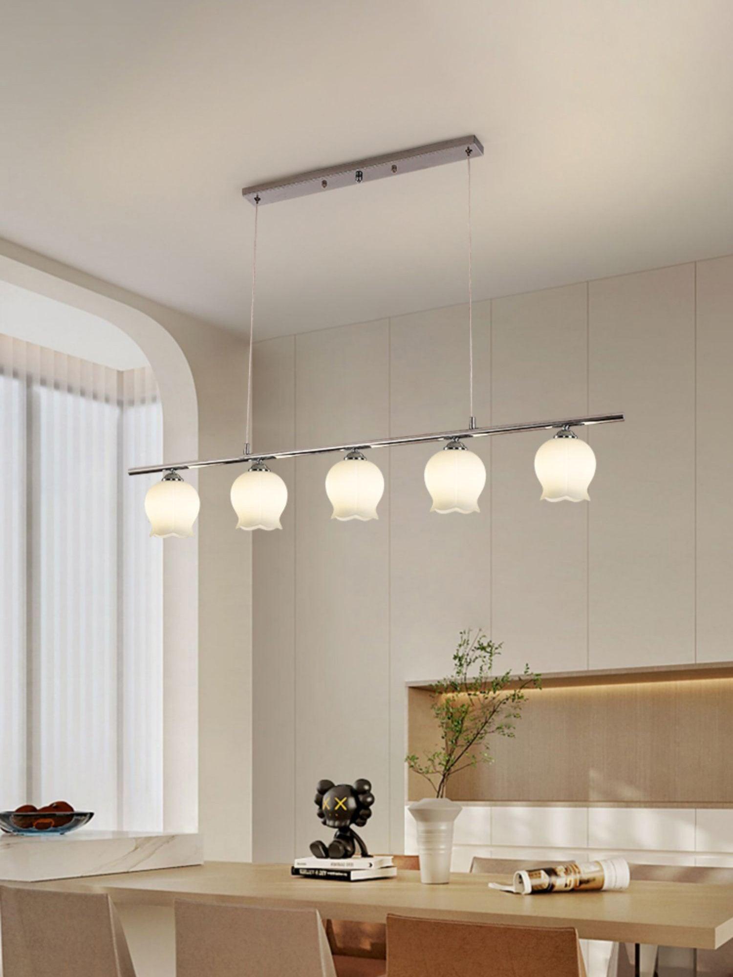 Evenara Modern Minimalist Floral Glass Pendant Lamp-Neutral Decor