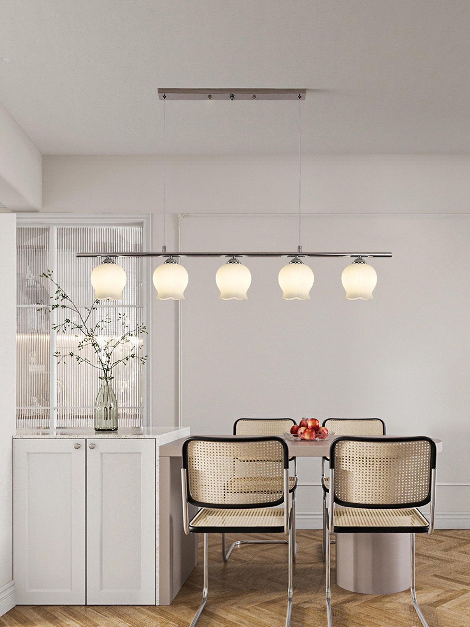 Evenara Modern Minimalist Floral Glass Pendant Lamp-Neutral Decor