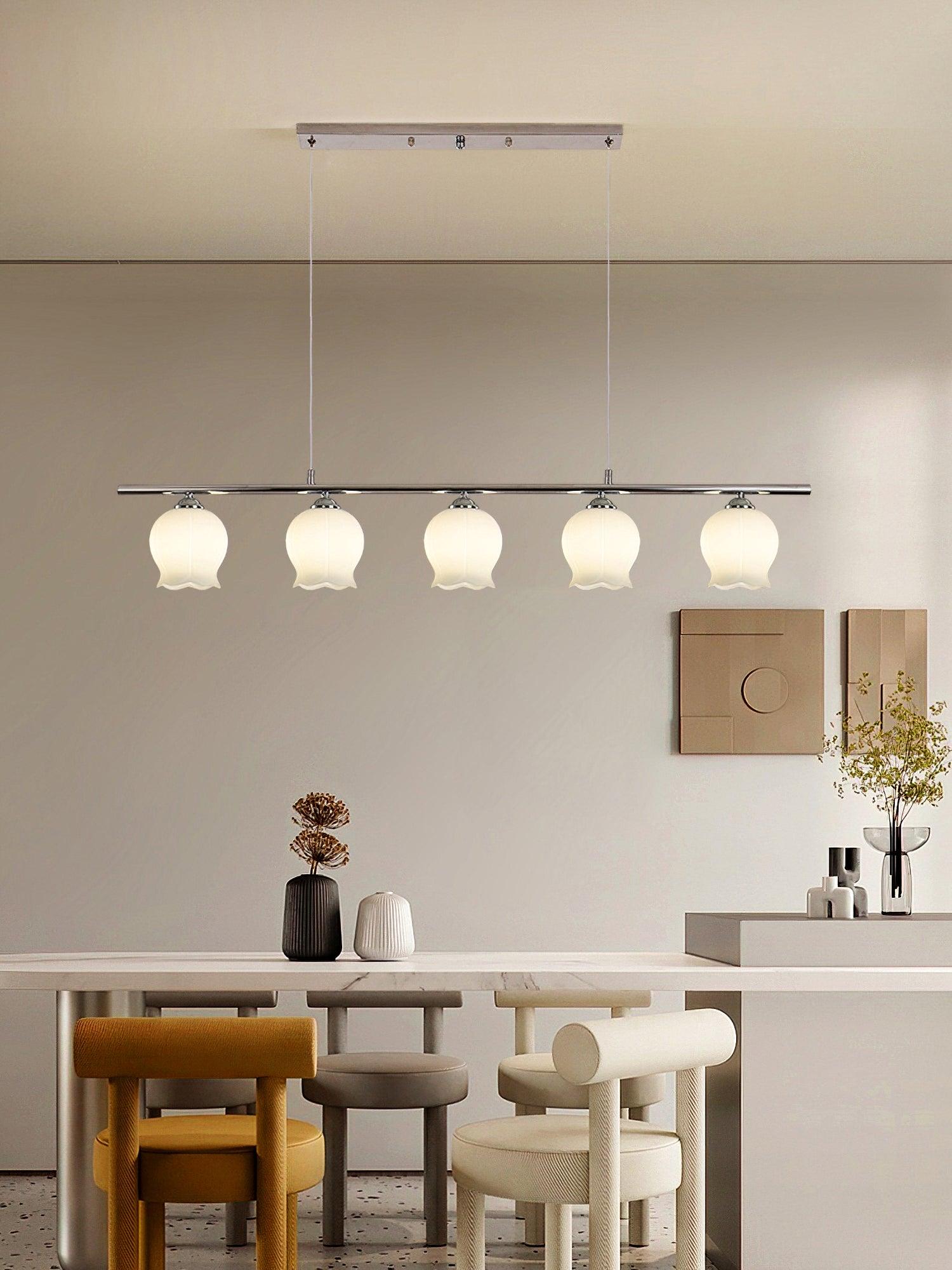 Evenara Modern Minimalist Floral Glass Pendant Lamp-Neutral Decor