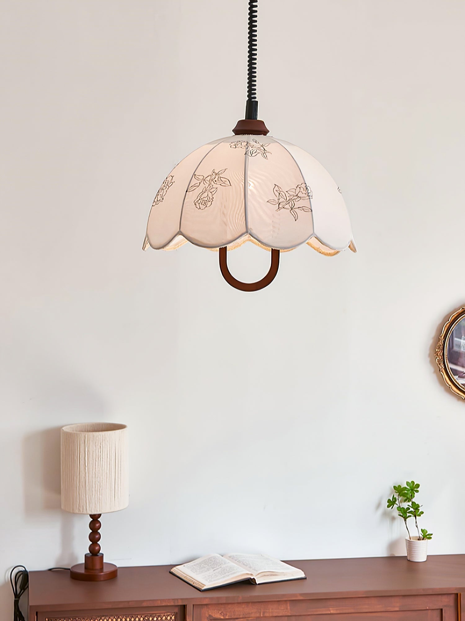 Kade Vintage Wood Pendant Light-Neutral Decor
