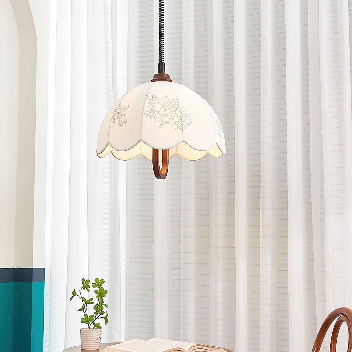 Kade Vintage Wood Pendant Light-Neutral Decor