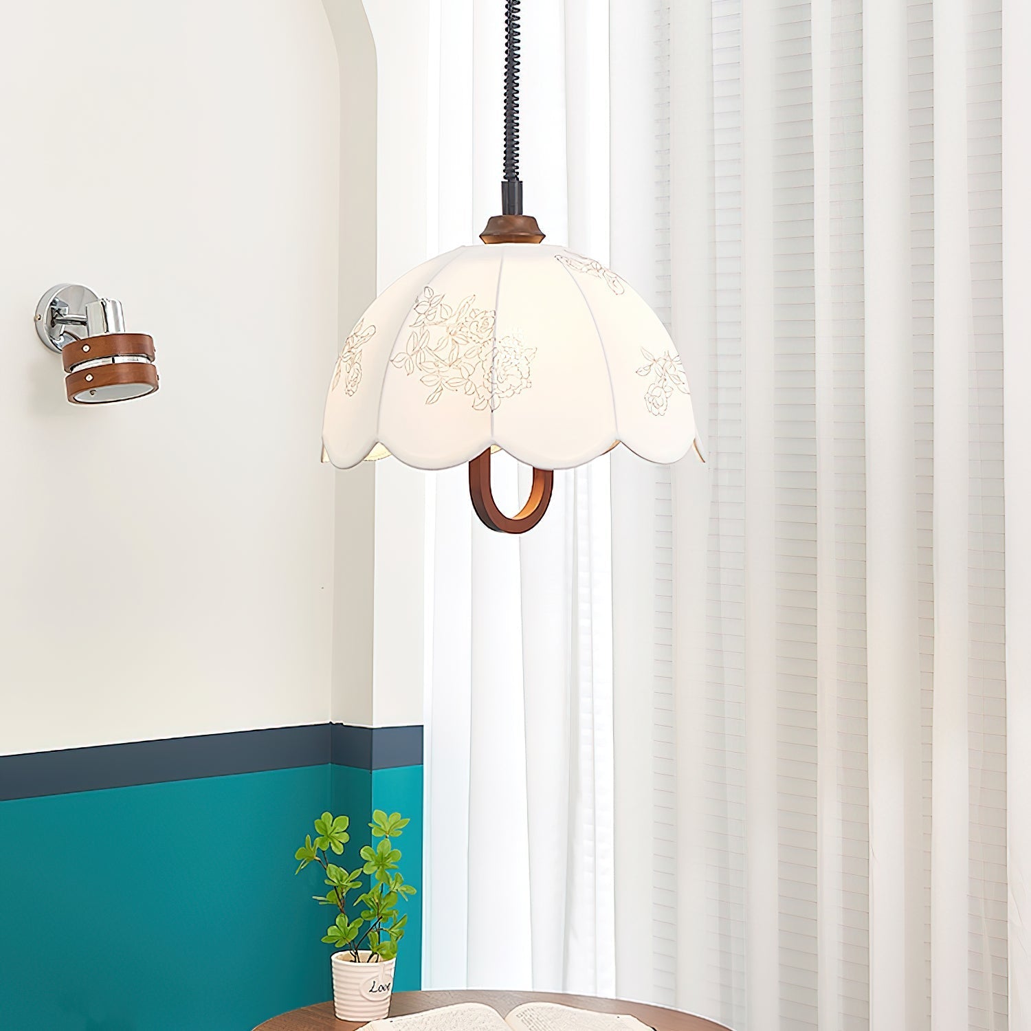 Kade Vintage Wood Pendant Light-Neutral Decor