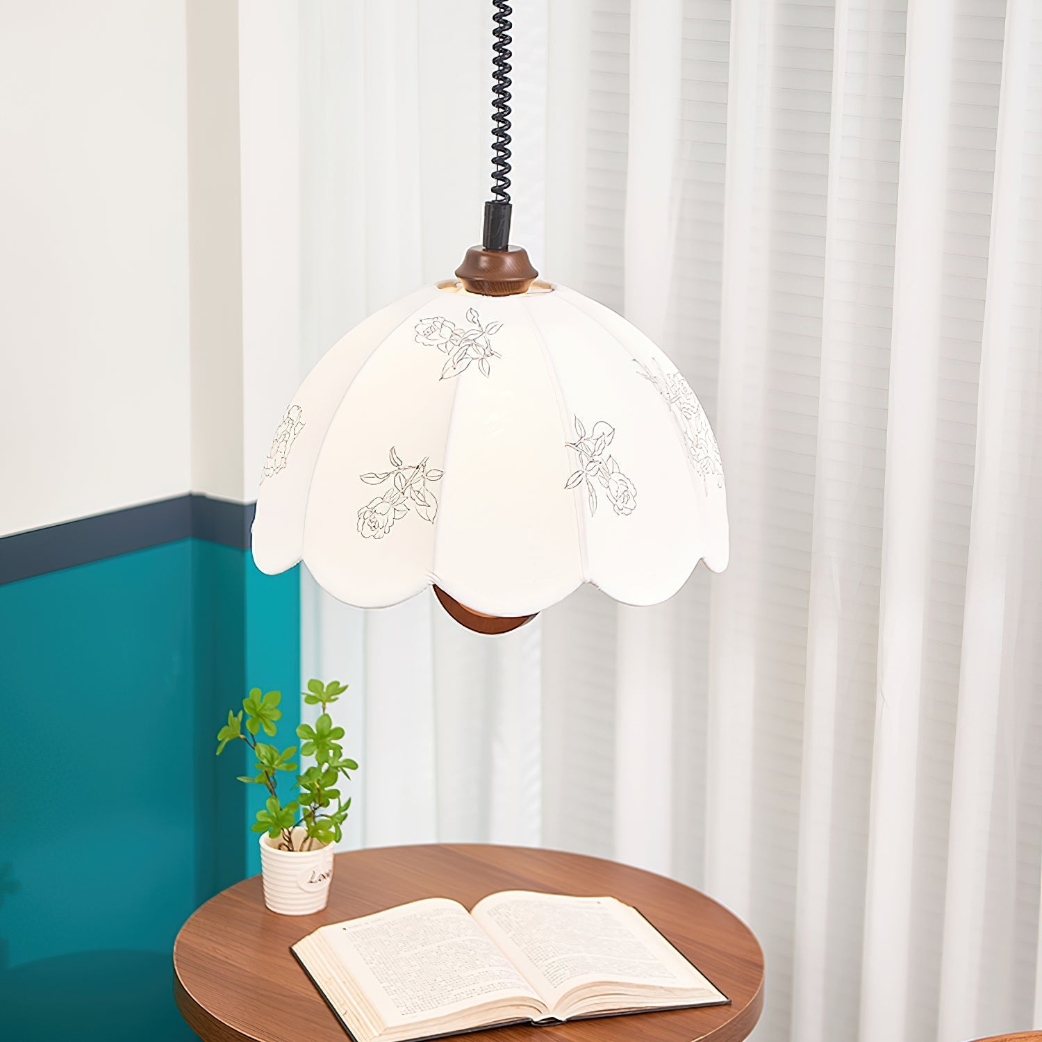Kade Vintage Wood Pendant Light-Neutral Decor