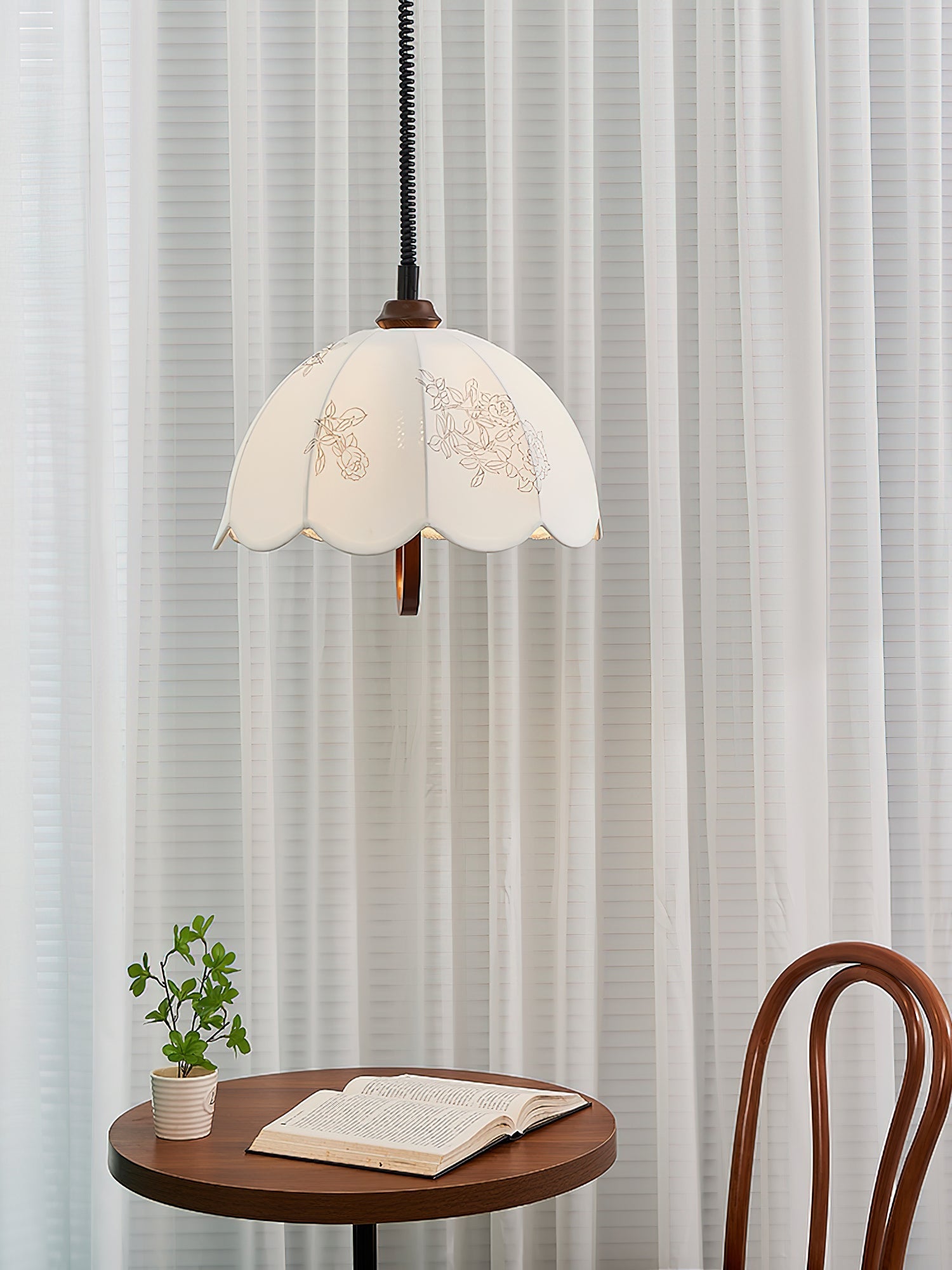 Kade Vintage Wood Pendant Light-Neutral Decor