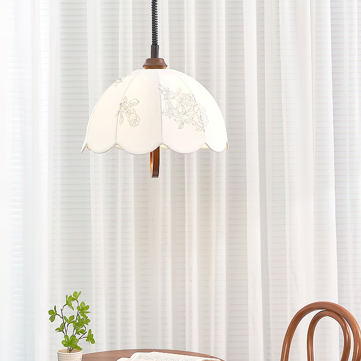 Kade Vintage Wood Pendant Light-Neutral Decor