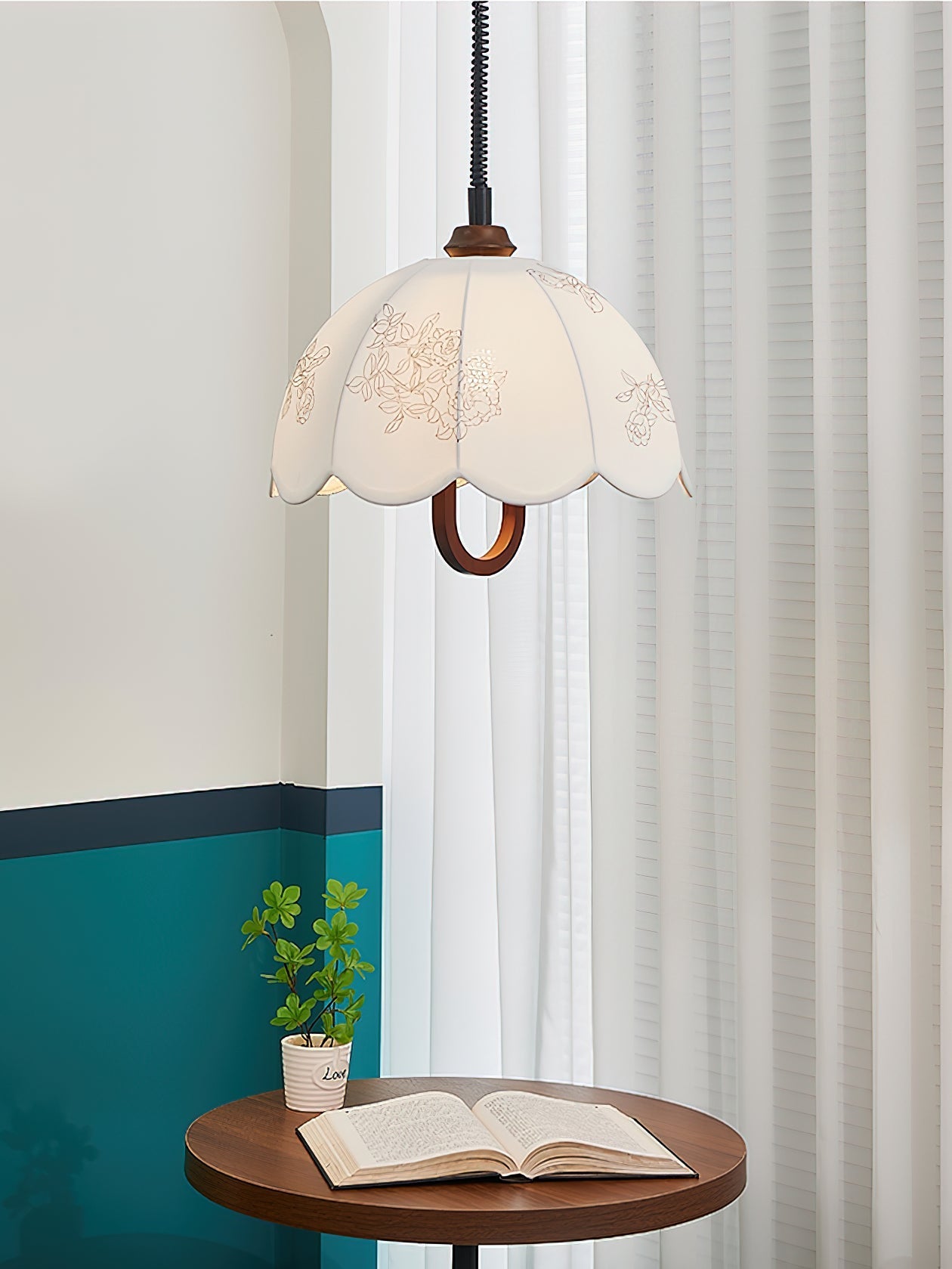 Kade Vintage Wood Pendant Light-Neutral Decor