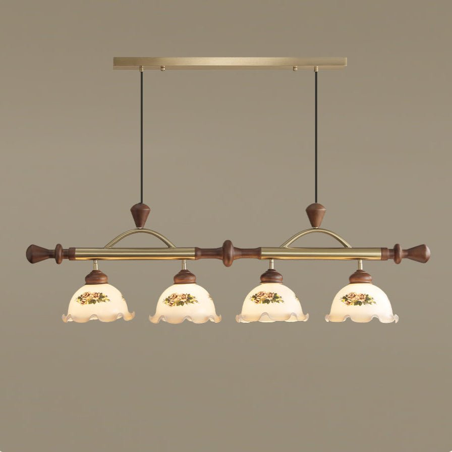 Floral Patterned Multi Pendant Light-Neutral Decor