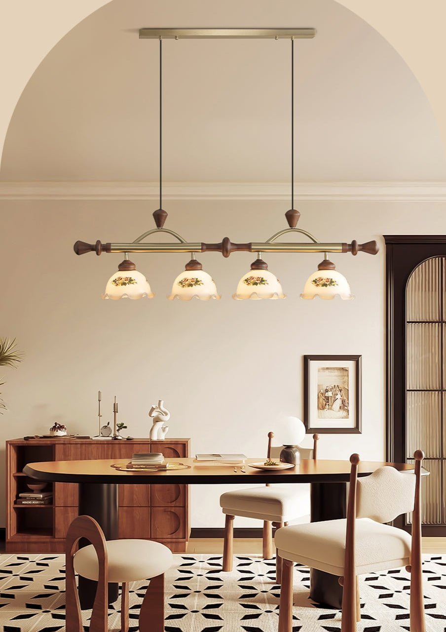 Floral Patterned Multi Pendant Light-Neutral Decor