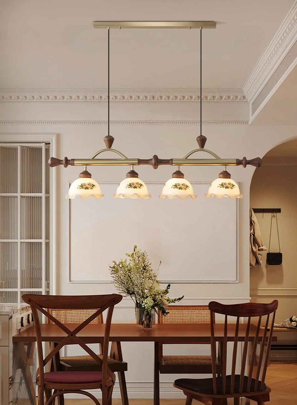 Floral Patterned Multi Pendant Light-Neutral Decor
