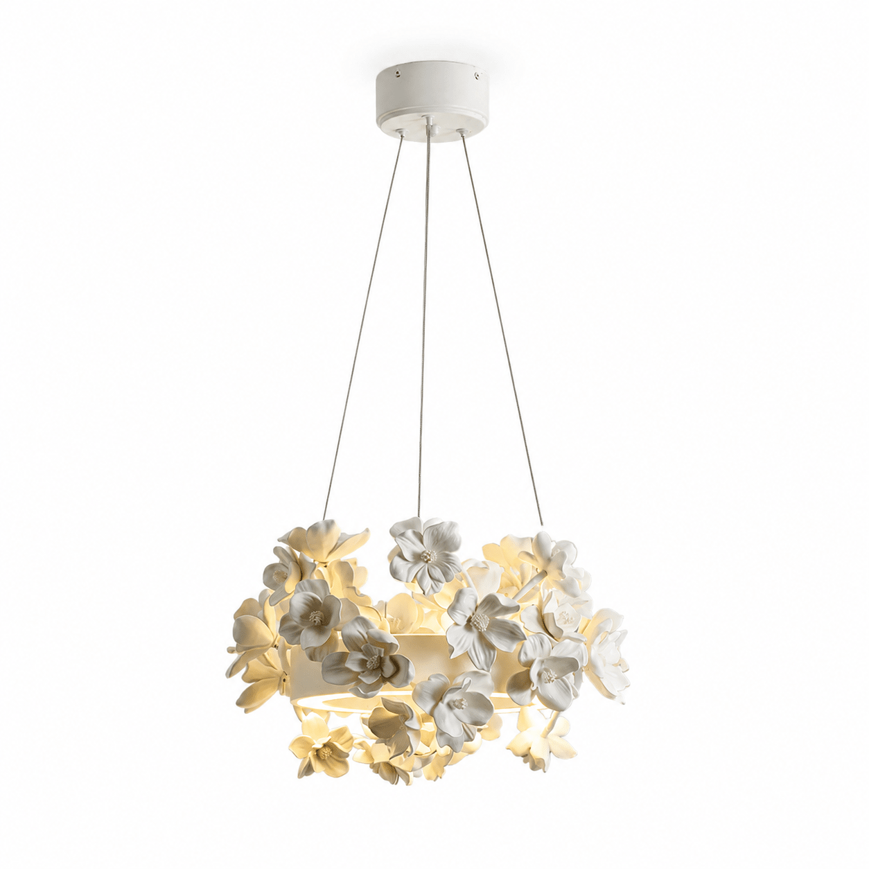 Floral Wreath Chandelier-Neutral Decor