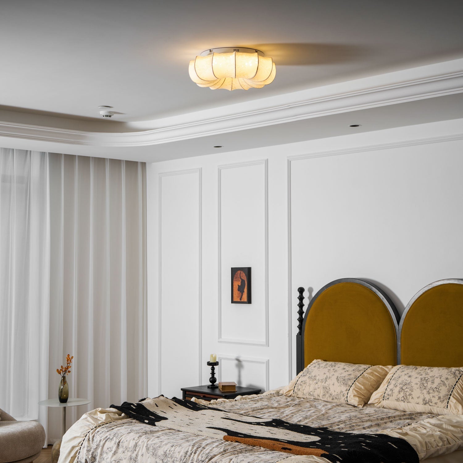 Vivaria Premium Nordic Art Wood Fabric Ceiling Light-Neutral Decor