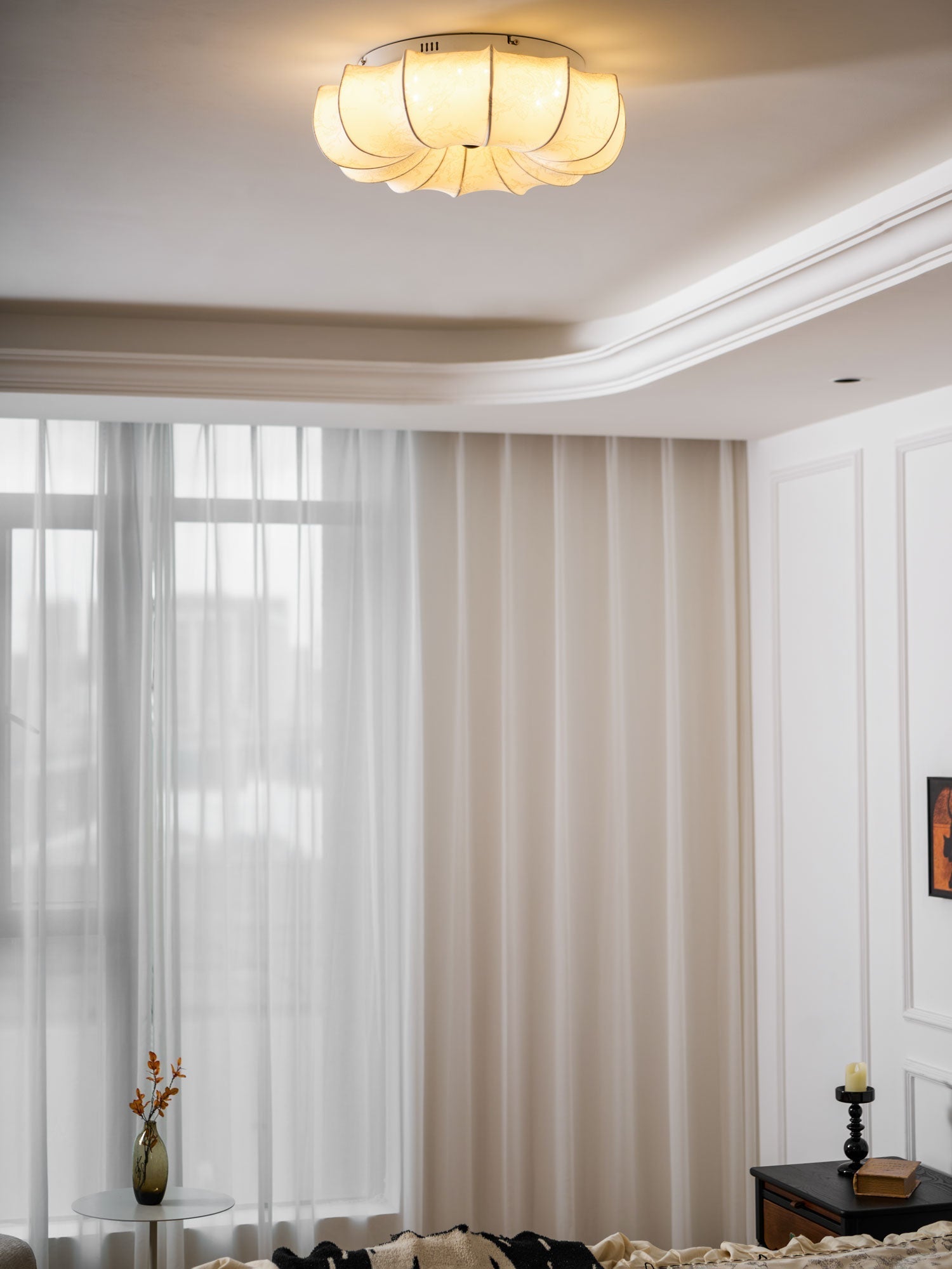 Vivaria Premium Nordic Art Wood Fabric Ceiling Light-Neutral Decor