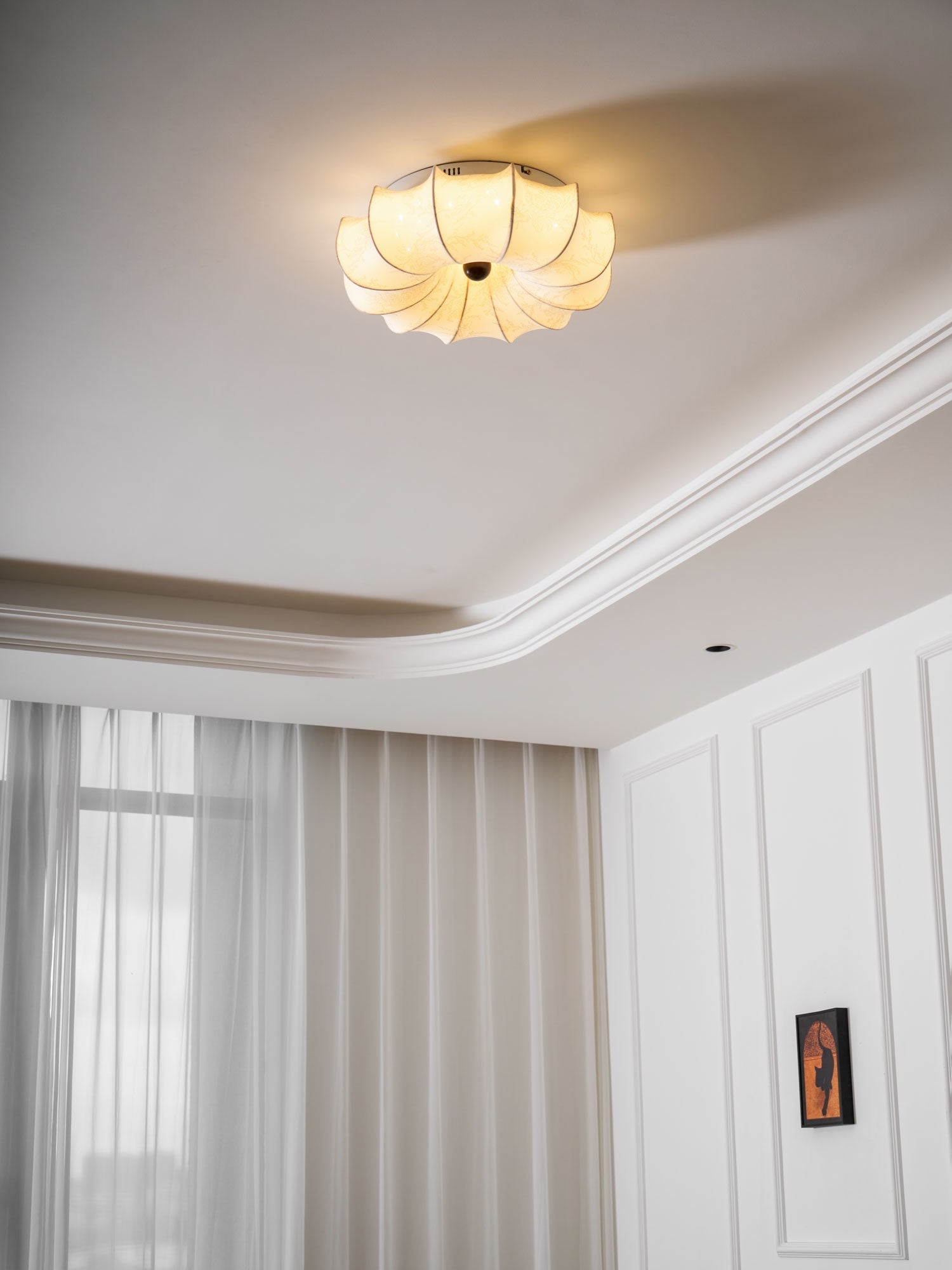 Vivaria Premium Nordic Art Wood Fabric Ceiling Light-Neutral Decor