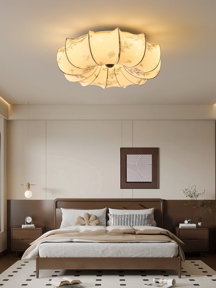 Vivaria Premium Nordic Art Wood Fabric Ceiling Light-Neutral Decor