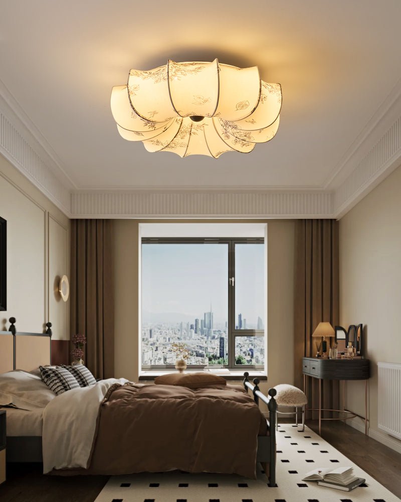 Vivaria Premium Nordic Art Wood Fabric Ceiling Light-Neutral Decor