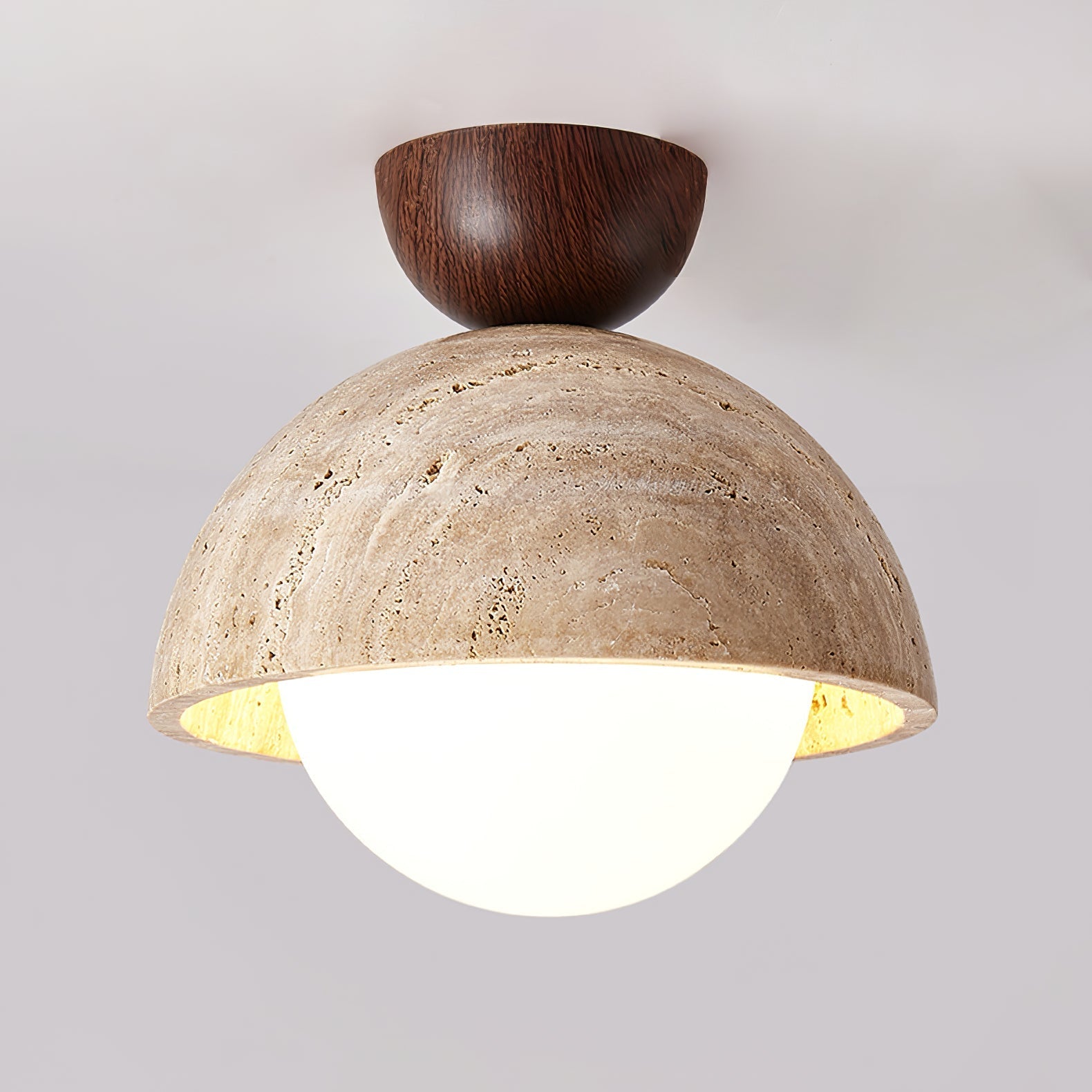 Solana Travertine Ceiling Light-Neutral Decor