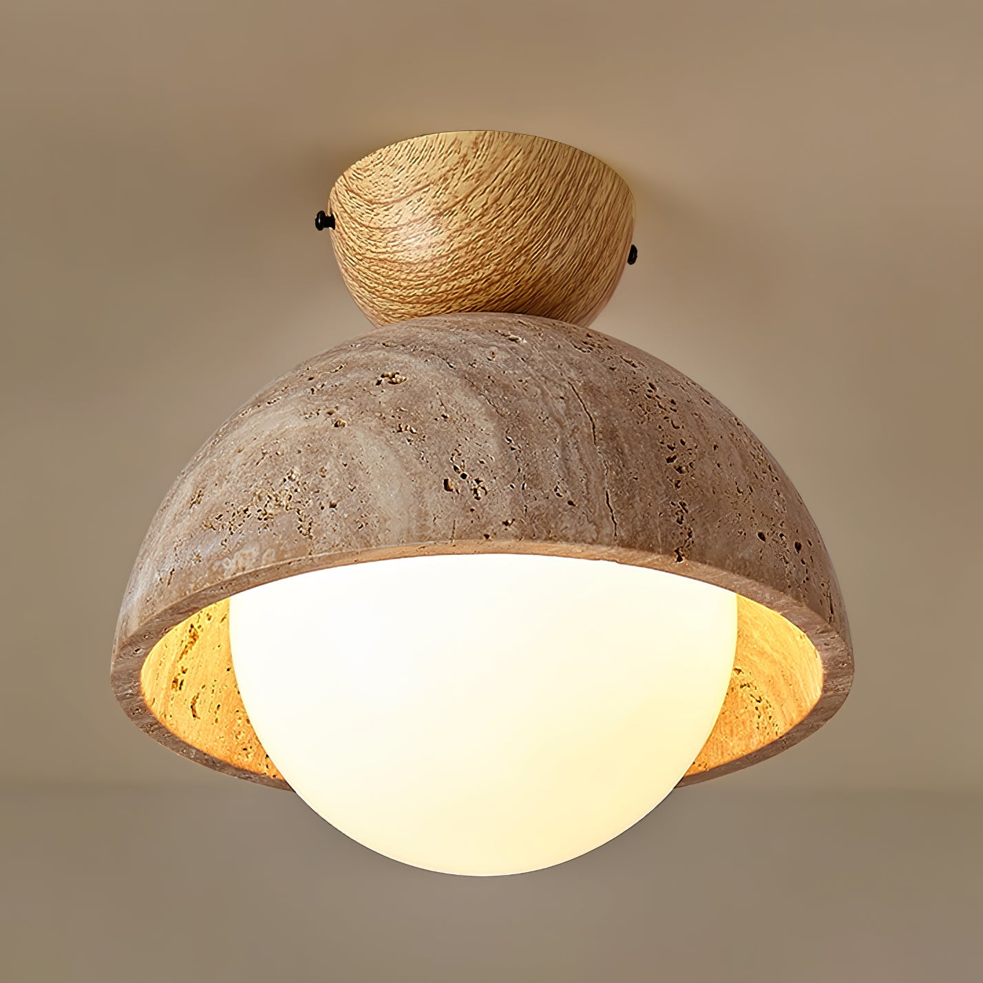 Solana Travertine Ceiling Light-Neutral Decor