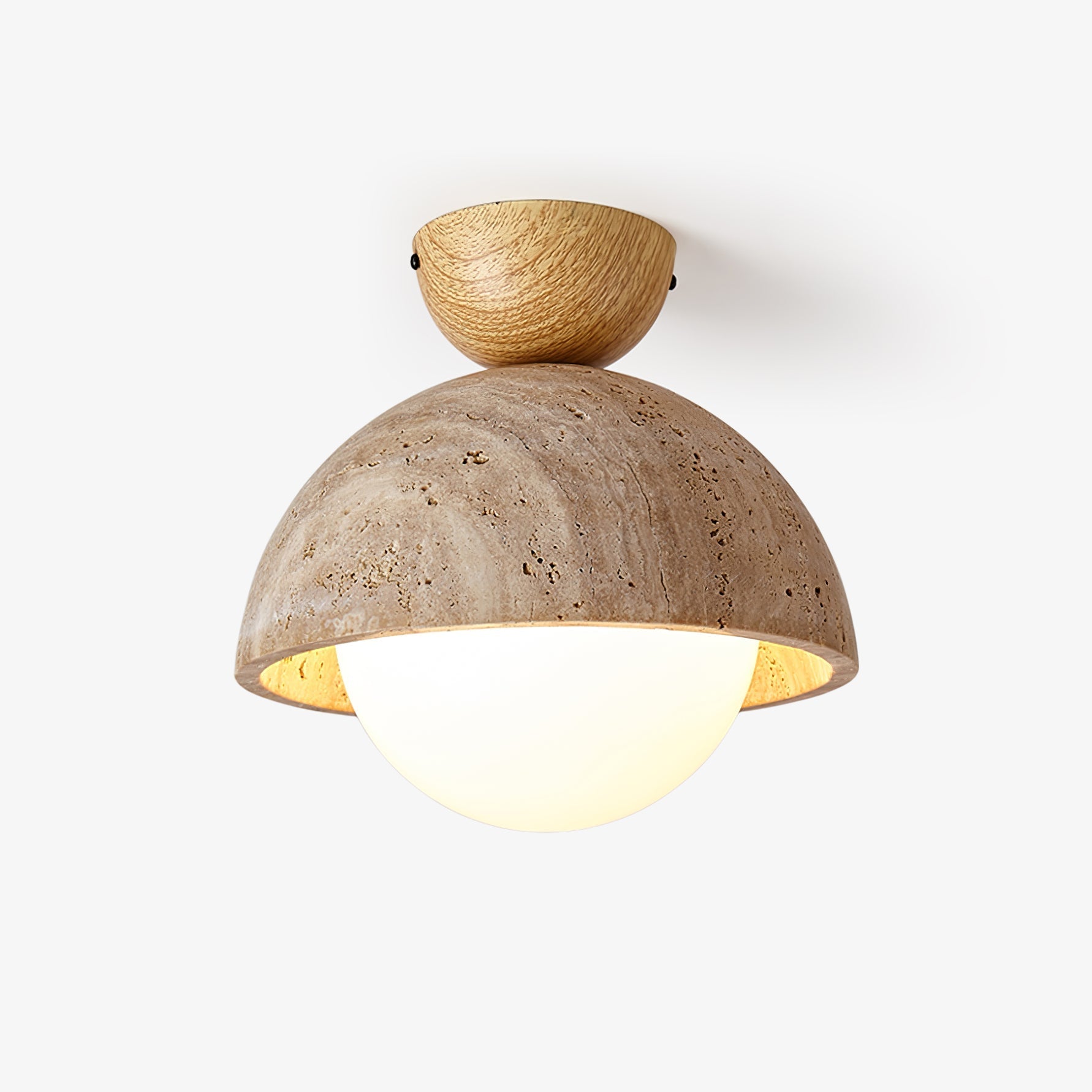Solana Travertine Ceiling Light-Neutral Decor