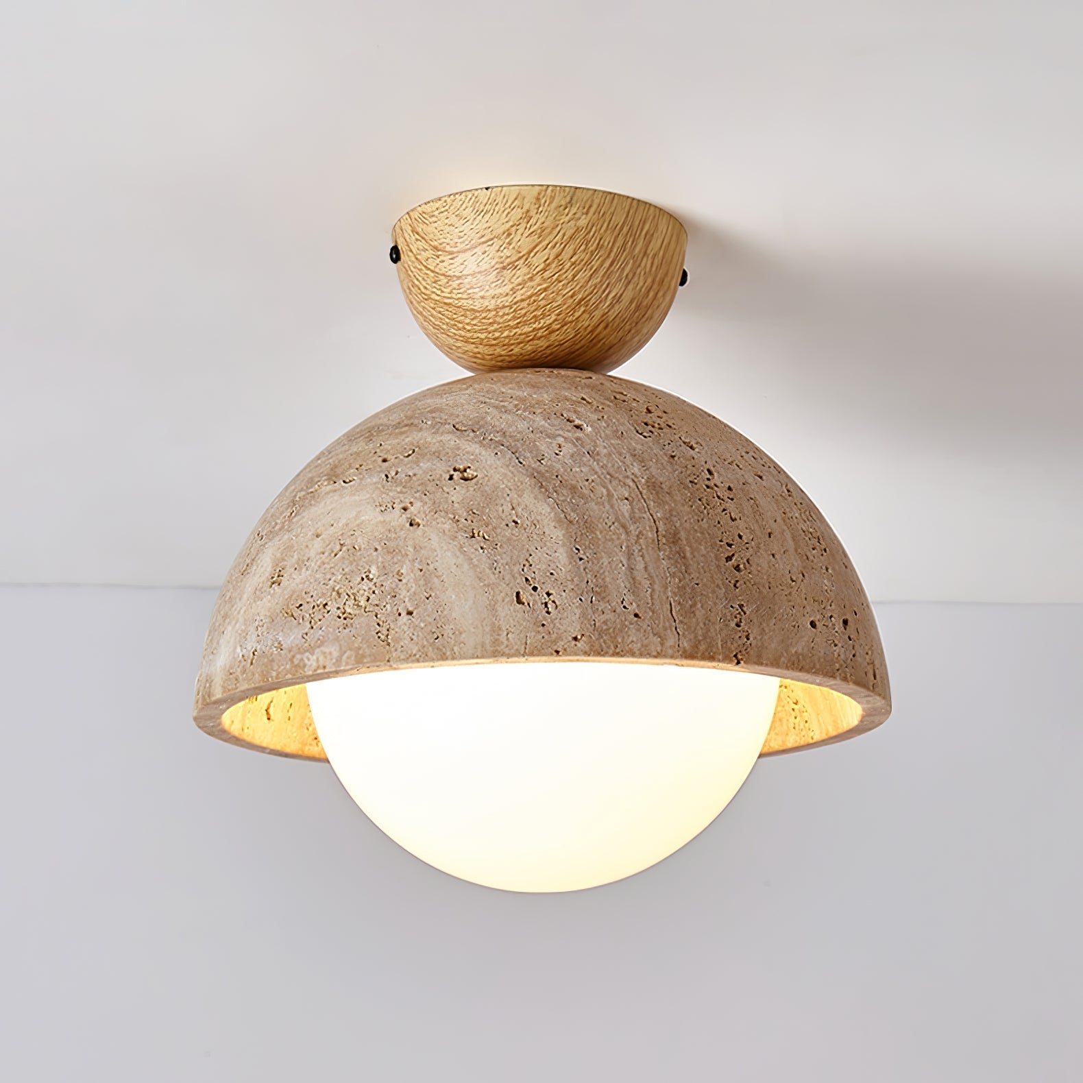 Solana Travertine Ceiling Light-Neutral Decor