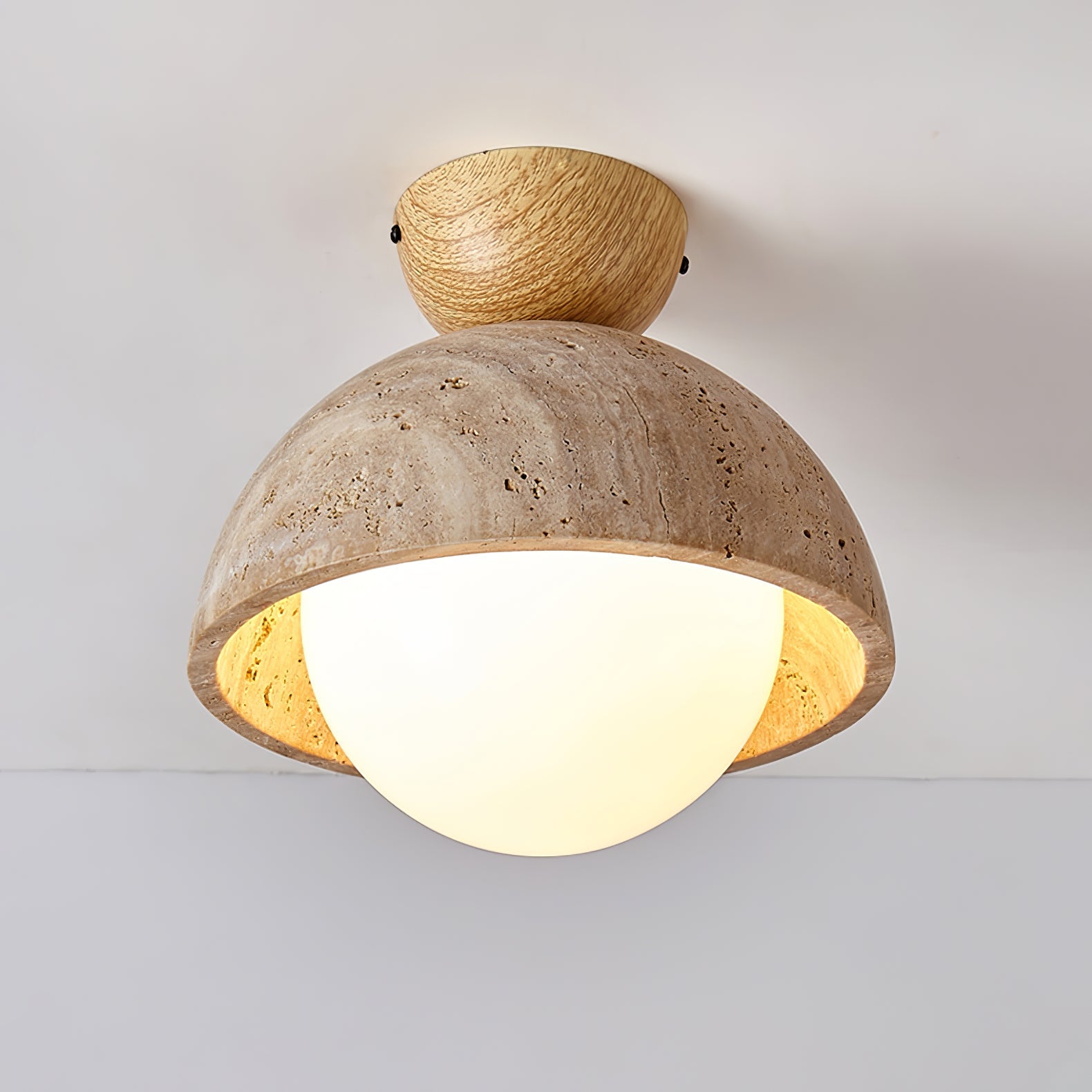 Solana Travertine Ceiling Light-Neutral Decor