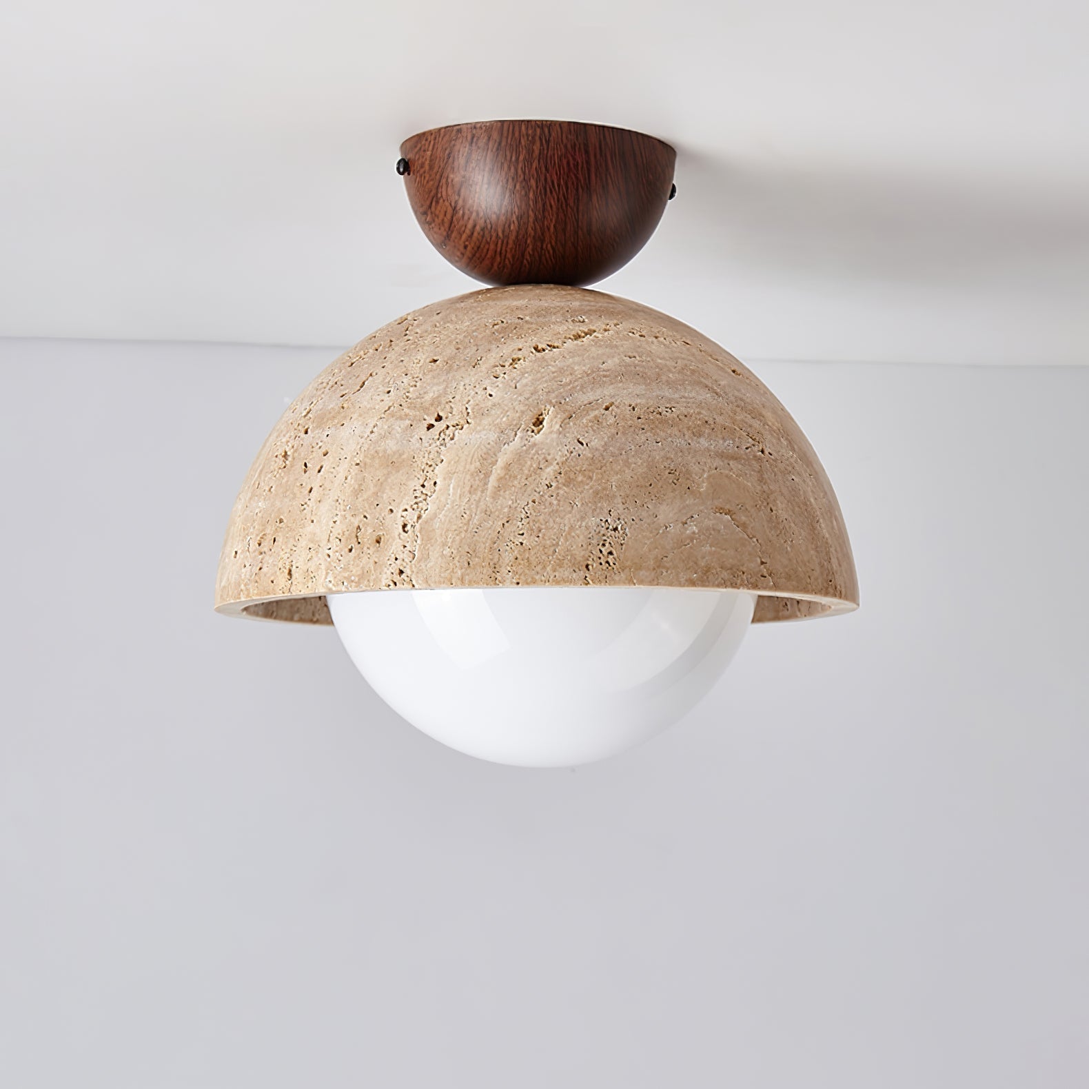 Solana Travertine Ceiling Light-Neutral Decor