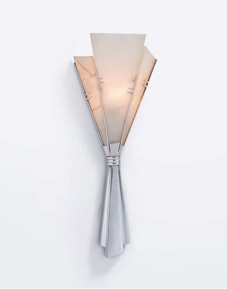 Aura Alabaster Fan Wall Sconce-Neutral Decor