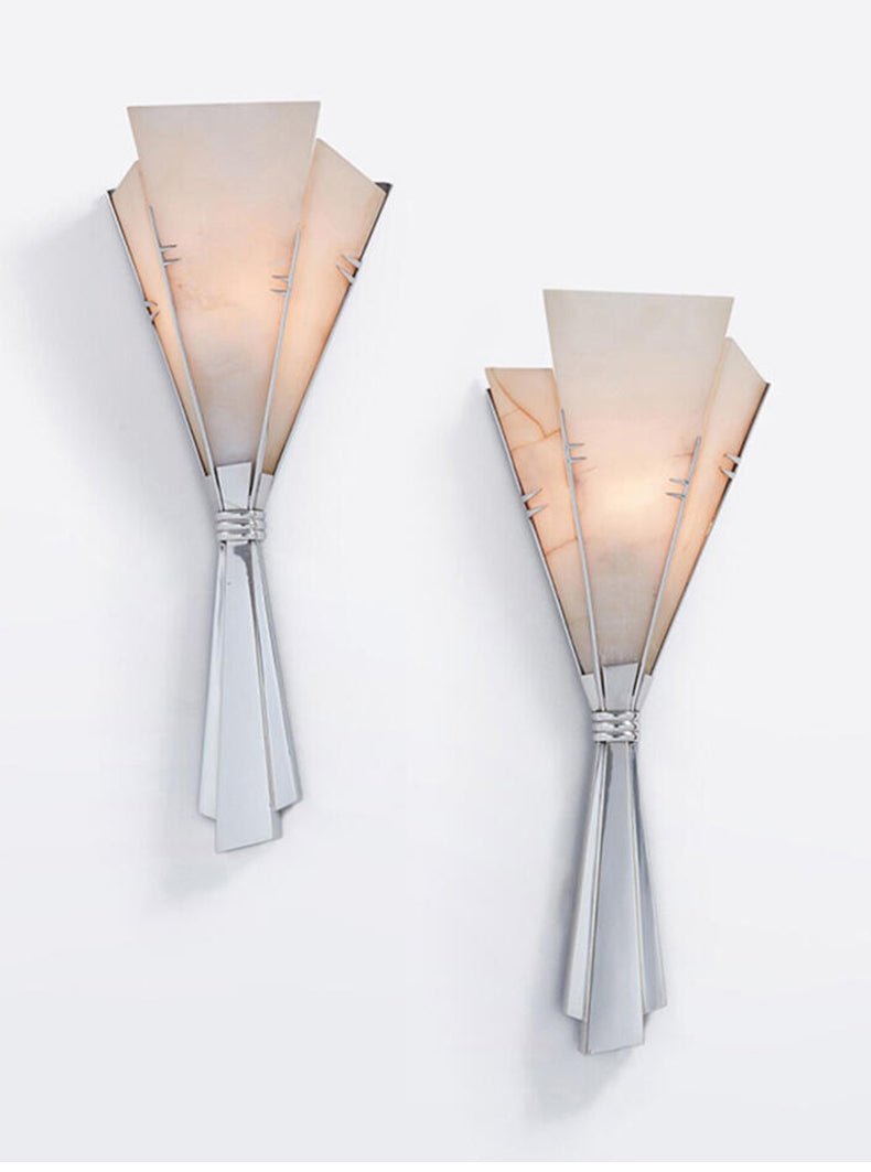 Aura Alabaster Fan Wall Sconce-Neutral Decor