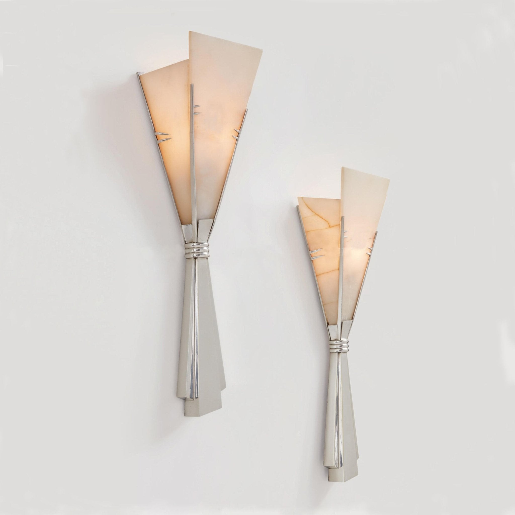 Aura Alabaster Fan Wall Sconce-Neutral Decor