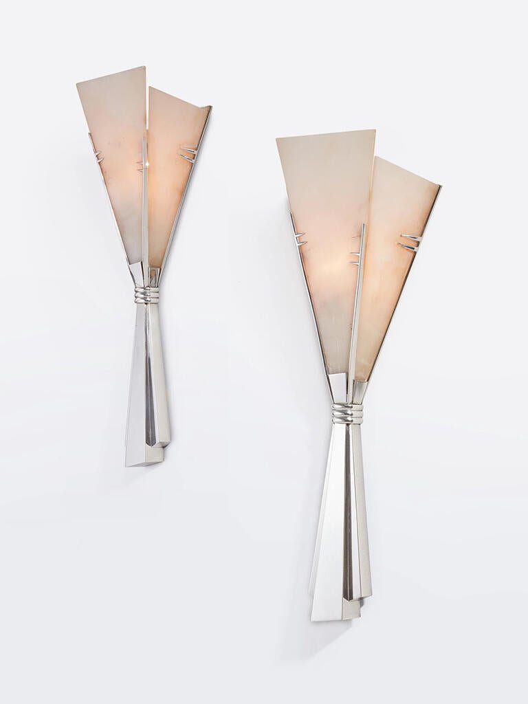 Aura Alabaster Fan Wall Sconce-Neutral Decor