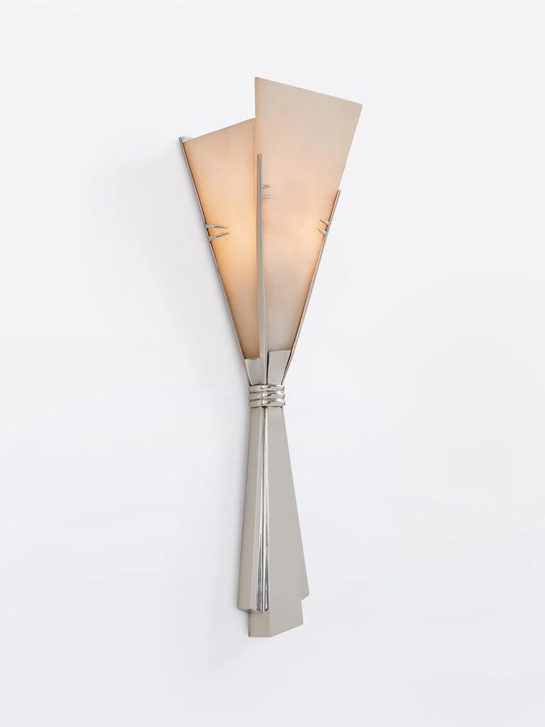 Aura Alabaster Fan Wall Sconce-Neutral Decor