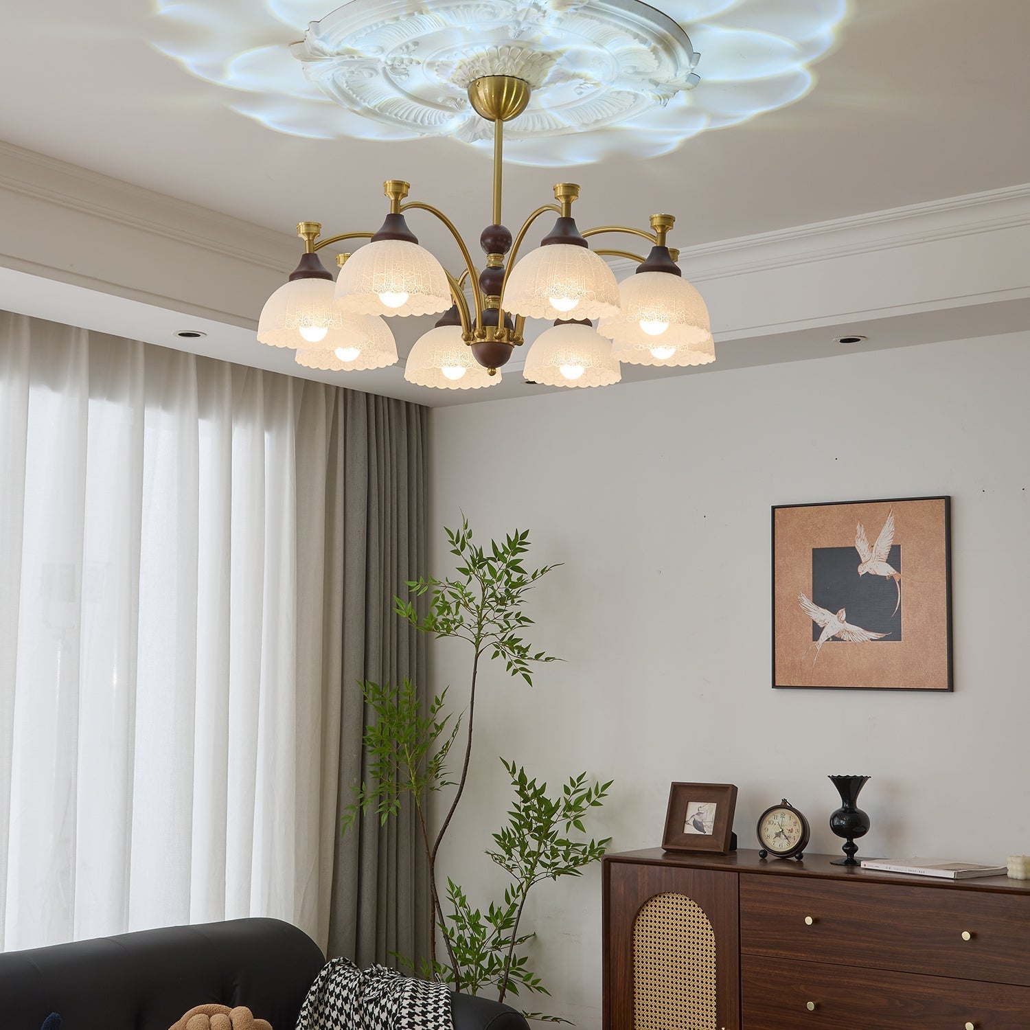 Vosolir Traditional Elegance Wood Chandelier-Neutral Decor