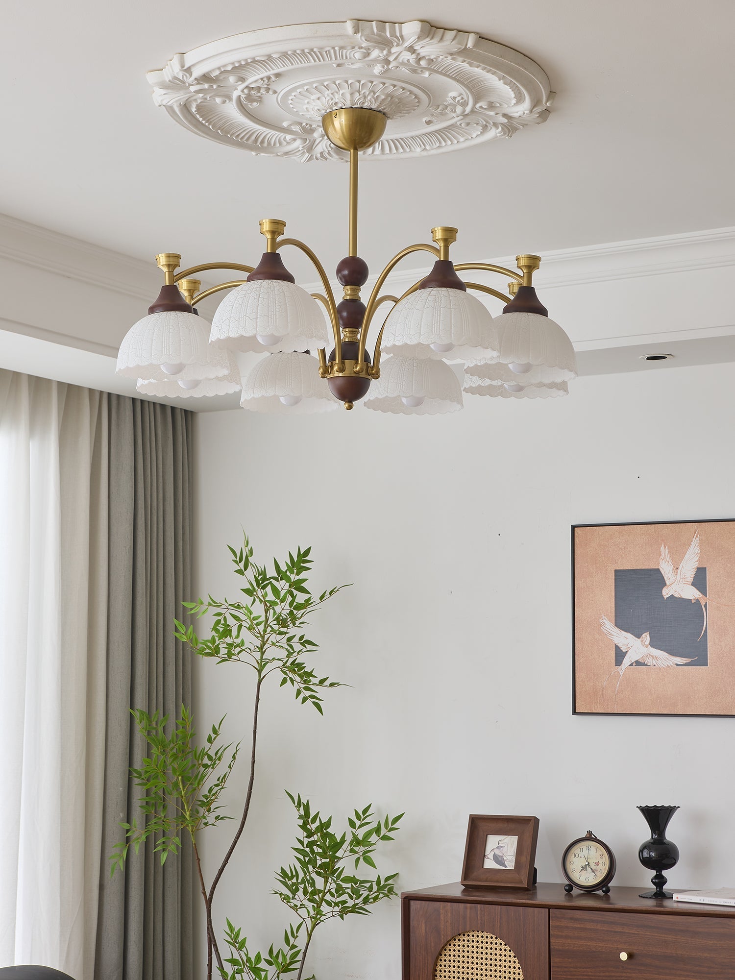 Vosolir Traditional Elegance Wood Chandelier-Neutral Decor